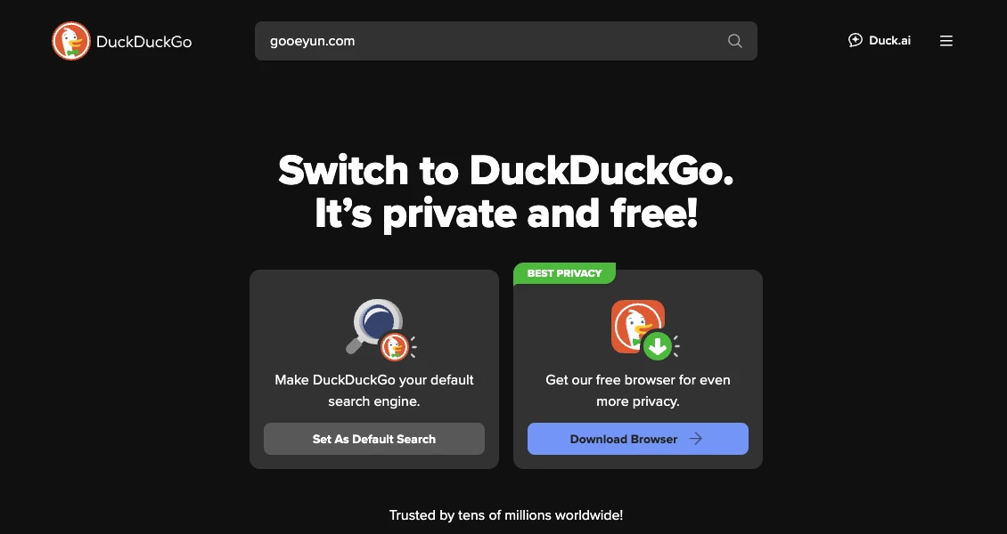 全球十大搜索引擎排名-duckduckgo